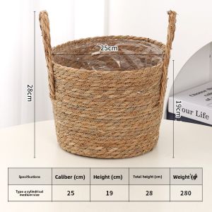 Straw Flower Pots Sea Grass Potted Flower Baskets Woven Baskets Handmade Flower Pots Bamboo Woven Rattan Baskets