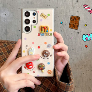 Creative DIY Cartoon M S25ultra Phone Case Female Style Electroplated Lambskin Anti-fall Protection Cover for Galaxy S22ultra