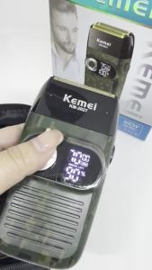 Kemei | Máy Cạo Râu Điện Kemei KM-2027 Dành Cho Nam Máy Cắt Tóc Chuyên Nghiệp Có Màn Hình LCD Máy Cạo Râu Có Thể Sạc Lại USB Lưỡi Dao Đôi Bằng Thép Không Gỉ Để Cắt Tỉa Lông Mặt Cho Nam