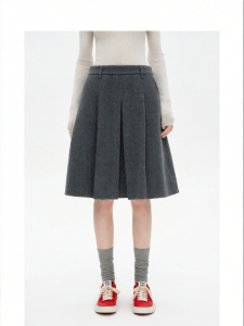 Wool Blend Double-Sided Flare Warmth Skirt