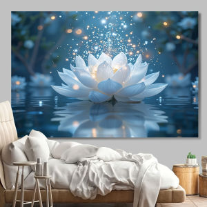 Tấm Thảm Treo Tường Phong Cảnh Sen Pha Lê Bằng Sợi Polyester Cho Phòng Khách Phòng Ngủ Văn Phòng Yoga Trang Trí Tâm Linh