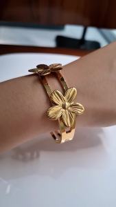 Gelang Titanium Ori Bangle Wanita Flower Anti Karat Cocok dipakai Pesta kondangan hadiah pasangan bgt858