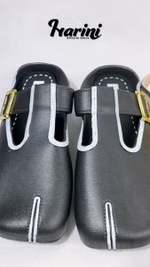 Sepatu Sandal Flat Import Balance Sendal Kerja Casual Hitam Karet Jelly Flatshoes Kekinian 2405