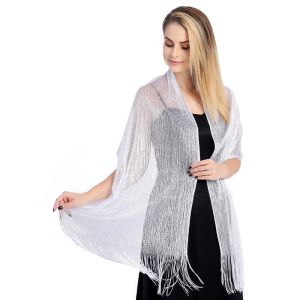 Trendy Elegant Evening Dresses Shawls Female Golden Silvery Wire Tassels Bridal Bridesmaid Party Wedding Temperament Accessories Scarf