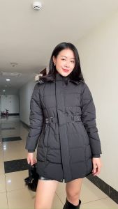 [Voucher 15% MOV 199K cap 100K Áo khoác phao nữ trần ngang 3 lớp công nghệ Naco cao cấp HeraDG dáng lỡ kèm dây đai bấm mũ và lông tháo rời WJKBD4014