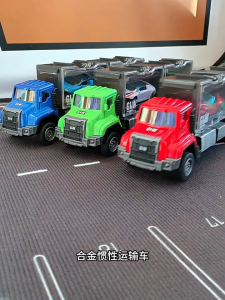 รถบรรทุกคอนเทนเนอร์ของเล่นสำหรับเด็ก / ระบบขับเคลื่อนด้วยแรงเฉื่อย / ห้องโดยสารโลหะผสม / คอนเทนเนอร์ถอดประกอบได้ / โมเดลรถบรรทุก