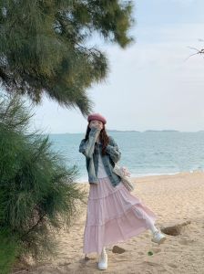 Váy Chữ a Cạp Cao Xếp Nếp Cho Nữ Mùa Xuân 2024 Váy Midi Màu Trơn Không Tay Váy Công Sở Váy Ngắn