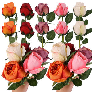 Artificial Roses Flowers Diy Candy Box Cake Home Decor Simulated Flowers Valentines Day Wedding Party Garden Wreaths Decorative