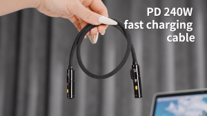 MeeGoo 240W fast charging cable type c to type c with Flashlight multifunctional For all Phone tablets