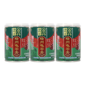 Authentic Double Coin Brand Red Bean Flavor Turtle Jelly 250g*6 Cans Traditional Snack from Wuzhou Guangxi Non-Jelly Pudding Gift