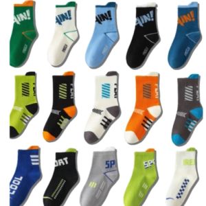 Kids High Quality 5 Pairs Sports Crew Socks Shock Absorption Breathable Comfy Socks for Boys and Girls 3-1 Years Old