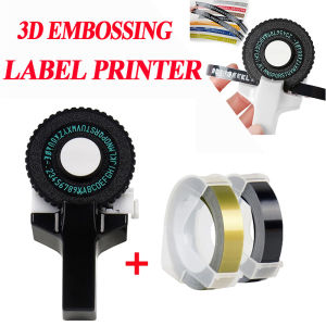1pc 3D Embossing Typewriter Household Mini Portable Manual Label Machine Embossing Machine Hand Home Decorative Tape Paper