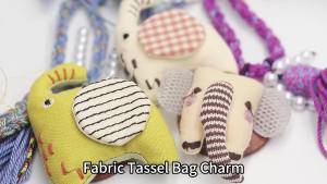 Handmade Bohemian Fabric Elephant Bag Keychain Multi-colored Woven Rope Tassel Bag Charm Thai Party and Festival Accessories