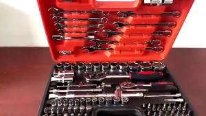 REAIM 82 PCS Toolbox Set Kotak Peralatan Spanar Box Tool Set Heavy Duty Ratchet Wrench Socket 工具箱