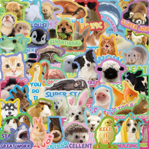 50ชิ้นการ์ตูนน่ารักสัตว์สติ๊กเกอร์ไวนิลกันน้ำสำหรับกระเป๋าสติกเกอร์กราฟฟิตีสำหรับกระเป๋ากีตาร์สเก็ตบอร์ดแล็ปท็อปไดอารี่