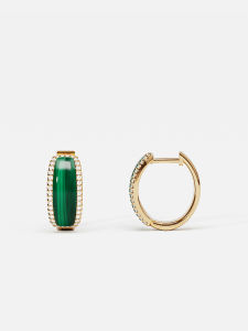 Peacock Stone Circular Earrings Designer Accessory