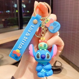Anime Disney Keychain New Mickey Mouse Minnie Lilo & Stitch Doll Keyring Ornament Key Chain Car Pendant Kid Toys Gifts Wholesale
