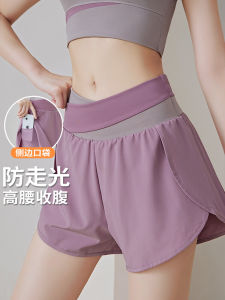 High Waist Sport Shorts Womens Fitness Summer Thin Professional Training Large Size Yoga Running Set Breathable Quick Dry Moisture Wicking