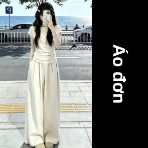 LIRUSHAN | Bộ Quần Áo OOTD Áo Thun Quần Ống Rộng