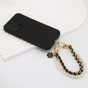 Imitation Pearl Keychain Elegant Double Layer Sweet Leather Chain Keyrings Bag Ornaments Accessories Wrist Hanging Phone Pendant