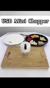 Blender Chopper Mini Elektrik Portable Rechargeable USB Food Grade / Alat Penghalus Makanan Bumbu Dapur Penggiling Daging Sayur Bawang Cabe Food Processor / Perlengkapan Dapur Meat Grinder Cutter Serbaguna