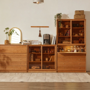 YUANSHI YUANSU | Multipurpose Storage Display Cabinet Cherry Wood