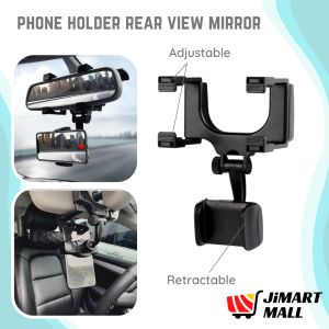 REAR VIEW MIRROR PHONE HOLDER Mobile Stand Mount Clip GPS Waze Car Navigation Rotate Dashboard Android iPhone Movie FB 汽车手机支架 Axia Myvi Bezza Alza Waja Saga Wira Persona Iriz Aruz Ativa Viva