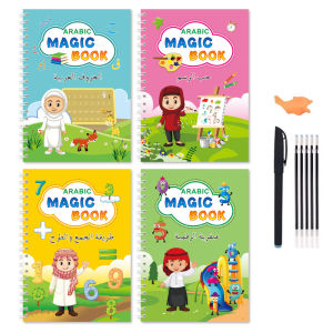 Magic Groove Practice Copybook Pen Kids Calligraphy Reusable Writing Book Free English Spanish German French Russian Arabic