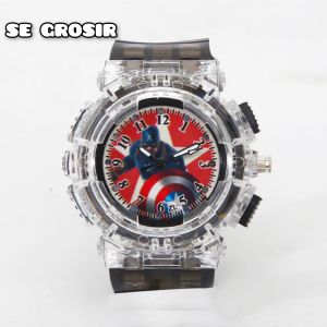SUPER MURAHJAM TANGAN ANALOG LAMPU MUSIK KARAKTER AVENGERS ANAK COWOK