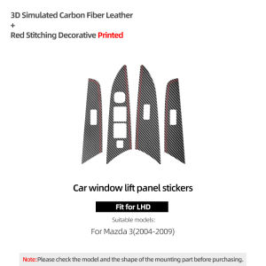 ALCANTARA | For Mazda 3 Axela 2004-2009 Made of Alcantara Door Window Control Lifter Panel Trim Stickers Car Interior Tuning Accessories
