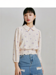 Vero Moda | Loose Collared Printed Three-Quarter Sleeve Shirt