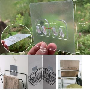 Strong Adhesive Hook Sticky Pad Suction Cup Hook No Drilling Traceless Card Buckle Bathroom Organizer Wall Mounted Hook