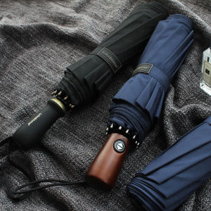 Leodauknow Đức Chính Xác Đường Kính Lớn Gấp Ô Đi Mưa Chống Gió Tự Động Hướng Dẫn Sử Dụng Ô Dù Kinh Doanh Dành Cho Người Lớn