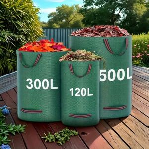 Heavy-Duty PP Garden Waste Bags Waterproof Reusable 10000 times Yard Debris Bags Handles for Plant and Leaf Collection recycling
