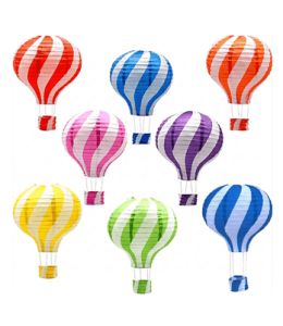 Ceremony Holiday Party Folding Paper Lantern Hot Air Balloon Shape 30cm Pink Blue For Kids Baptism Birthday Wedding Decor