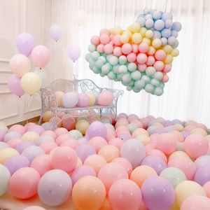 Macaron Colored Balloons 100 Pieces Childrens Party Decorations Scene Arrangement Non-toxic Colorful Latex Balloons
