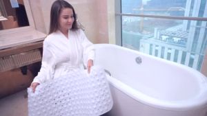 1pc Bath Mat Large Non Slip Bathtub & Shower Mat Extra Long 40"x16" Bathroom Mats For Tub Nonslip Anti Slip Bathmats
