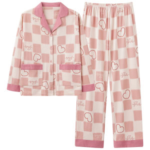 Miiow | Cat Lady Sleepwear Spring Autumn Long Sleeve Home Clothes Set For Women Outdoor Wearable Plus Size Cotton Polyester Blend