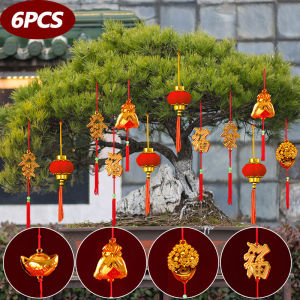 6 PCS Chinese New Year Decoration Pendant Non-woven Chinese Style Decoration Spring Festival Home Hanging Decoration Gift