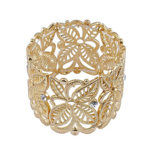 Brand Design Vintage Turkey Hollow Flower Gold Bracelet For Women Jewelry Size Adjustable Bohemian Cuff Bangles Gifts