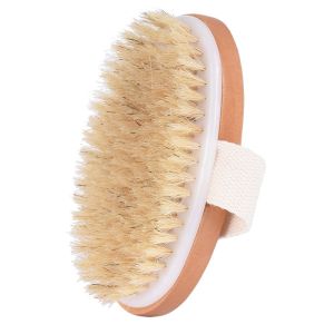 Dry Brushing Body Brush Natural Bristle Exfoliating Brush with Massage Nodes and Improving Skin Health Bathing Tools