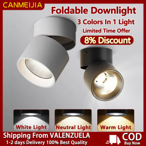 Led Downlight Pin Light Tricolor Foldable Spotlight 7/10/15/40W Surface Mounted Downlight Ceiling Lamp for Living Room Bedroom Corridor Lighting Interior Decor Lamp