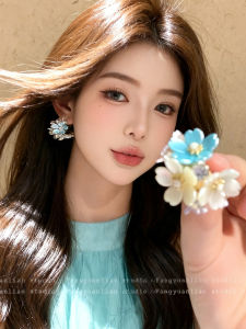 Spring Summer Colorful Flower Womens Earrings Luxury Sensation Super Fairy Dust Exquisite Ear Jewelry Daily Wear Alloy Embedded