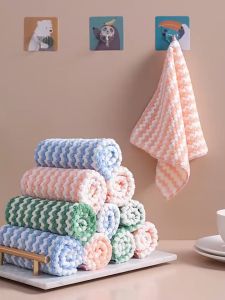 BOSSLU Kain lap Bergaris Warna Dengan Bahan Lembut Serat Kain Menyerap Air Dan Minyak Pembersih Noda
