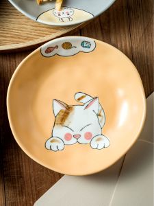 ชามเซรามิกสุดน่ารัก ชามขนมหวาน ชามเสื้อผ้าลายลูกกวาด ลายสัตว์ ชาม 8 นิ้ว อบปั๊มมือทำ จีนแผ่นดินใหญ่