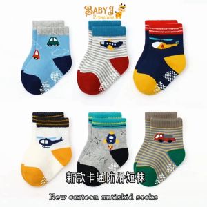 Quality Baby Anti Slip Socks Kids 6 Pairs Boy Infant Toddler Indoor Cotton Stokin Kindergarten