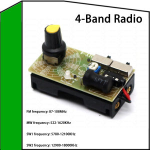 4-Band Digital FM MW SW Radio AM FM Medium Wave Shortwave Receiver broadcasts Headphone Radio Module antenna Volume Adjustable