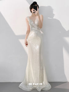 Champagne Elegant Evening Gown Mermaid Style