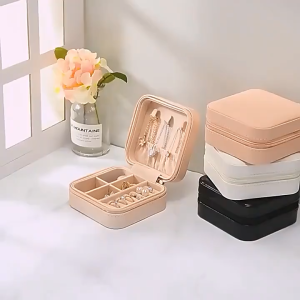 Multifunction Portable Jewelry Storage Box-Travel Storage Box With Zipper for Bracelets And Earrings