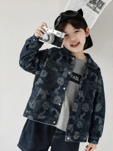 Panda Embroidery Big Size Children Denim Jacket